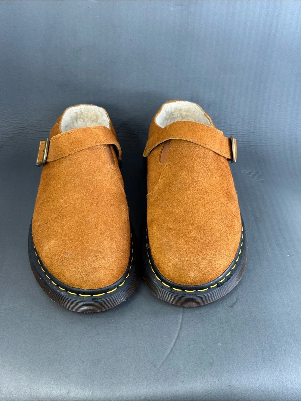 Dr. Martens Isham Marbled Suede Slingback Mule 'Brown Mustard' men’s size 12 new